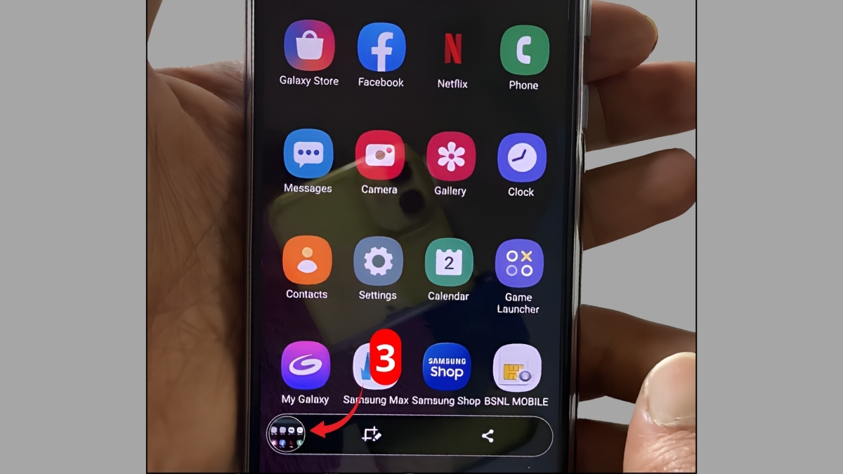 Thả tay và kiểm tra ảnh chụp màn hình