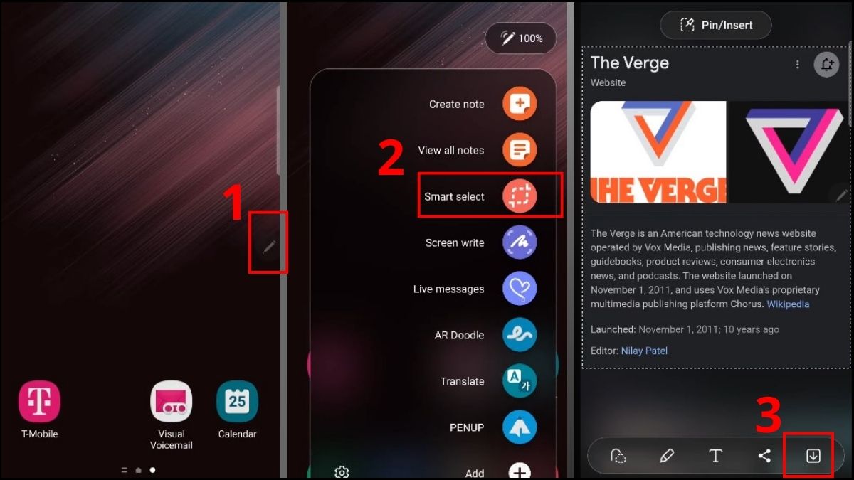 Thao tác chụp màn hình Samsung Galaxy S22 Ultra bằng S Pen