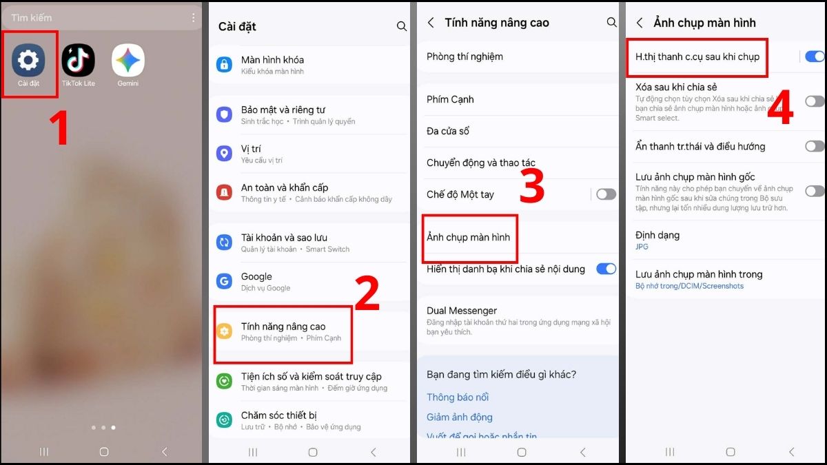 Cách bật tính năng chụp ảnh cuộn dài trên màn hình Samsung Galaxy S22 Ultra