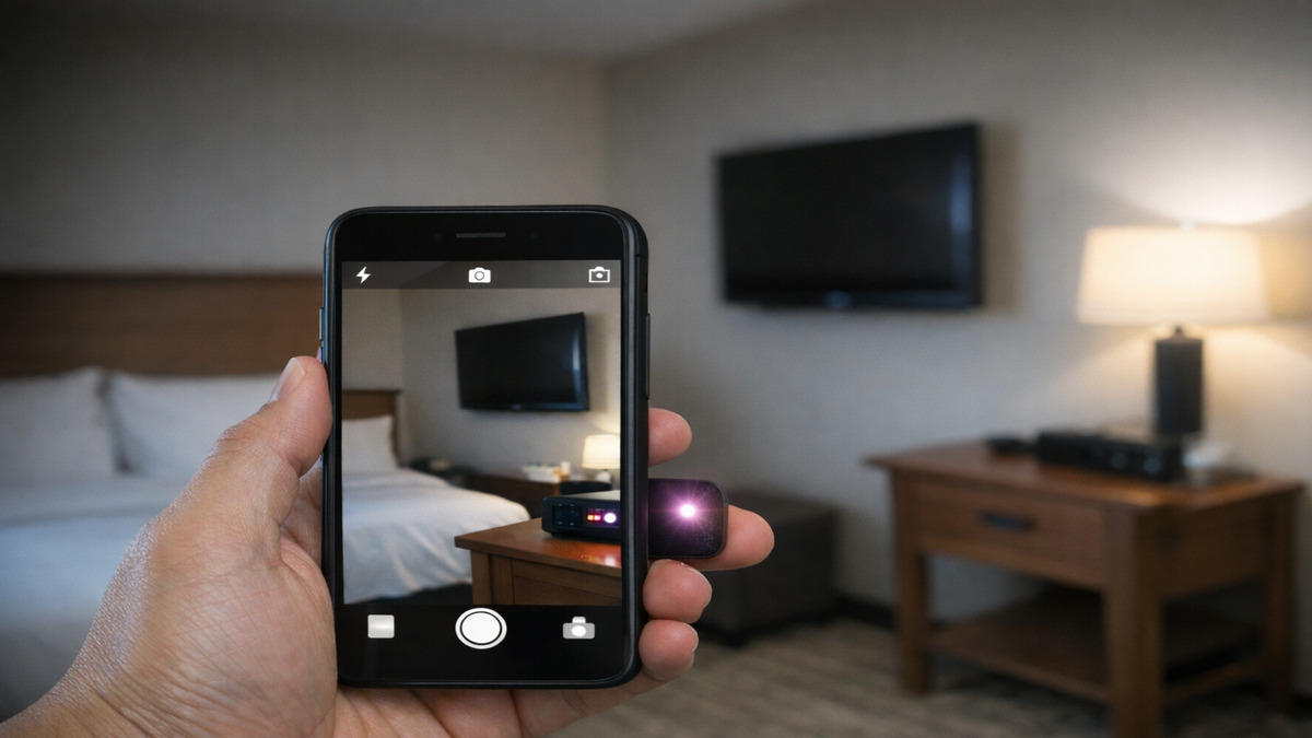 Dò tìm camera ẩn tại nhà nghỉ bằng camera điện thoại