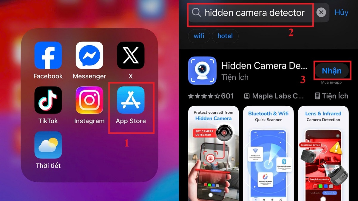 Cài đặt ứng dụng Hidden Camera Detector