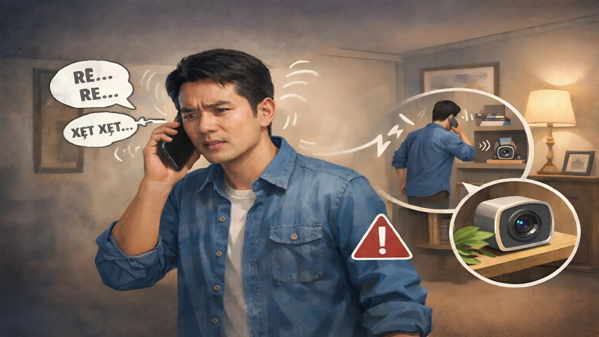 Check camera ẩn bằng tín hiệu nhiễu khi gọi điện