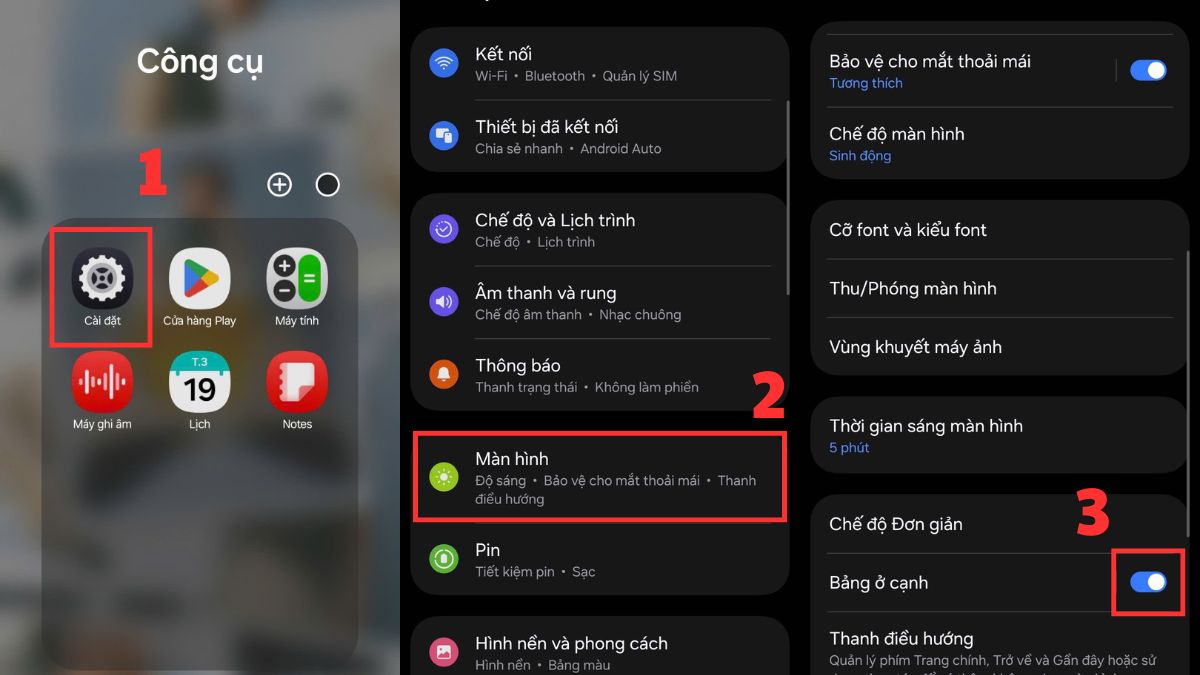 Hướng dẫn dùng bảng cạnh để chia đôi màn hình