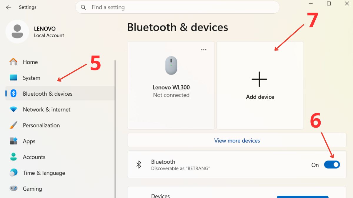 Bật Bluetooth trên máy tính Windows