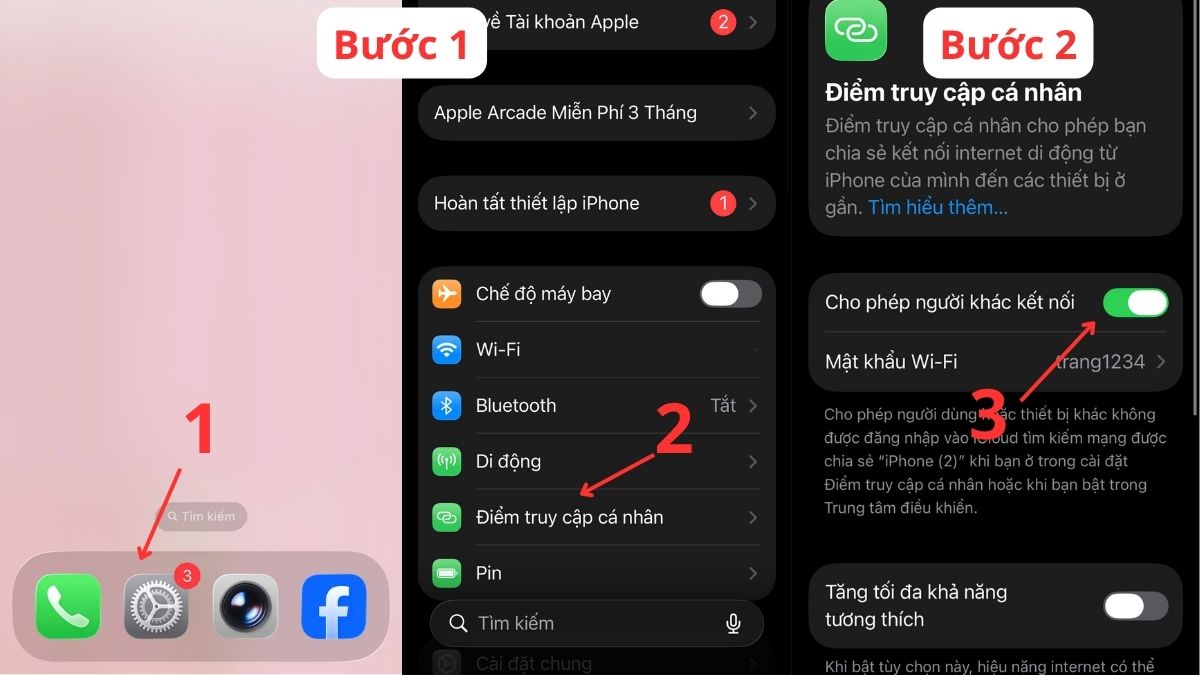 Bật điểm truy cập cá nhân