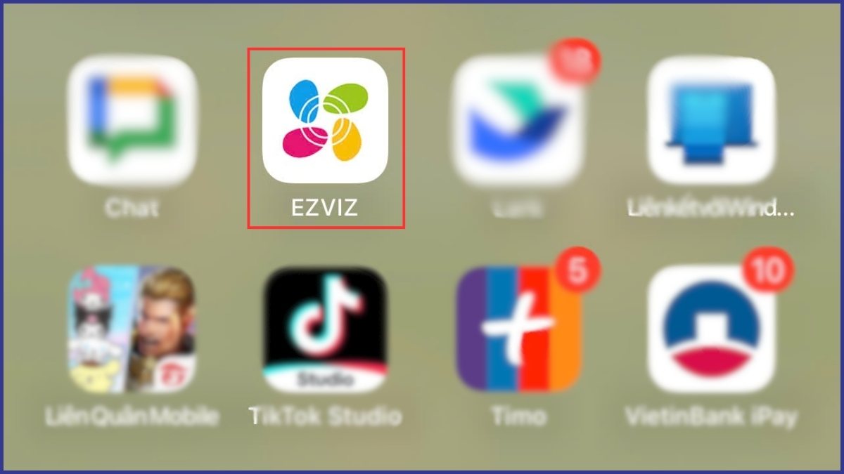 Mở ứng dụng EZVIZ để tiến hành chia sẻ