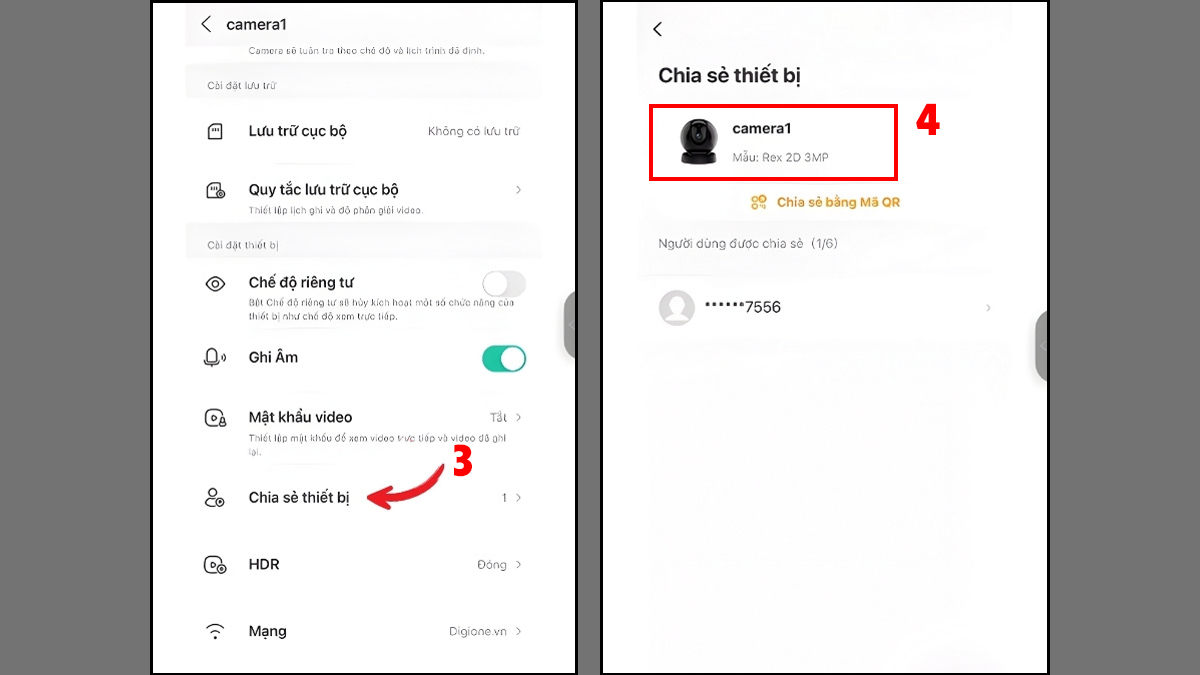 Chọn vào mục Chia sẻ thiết bị
