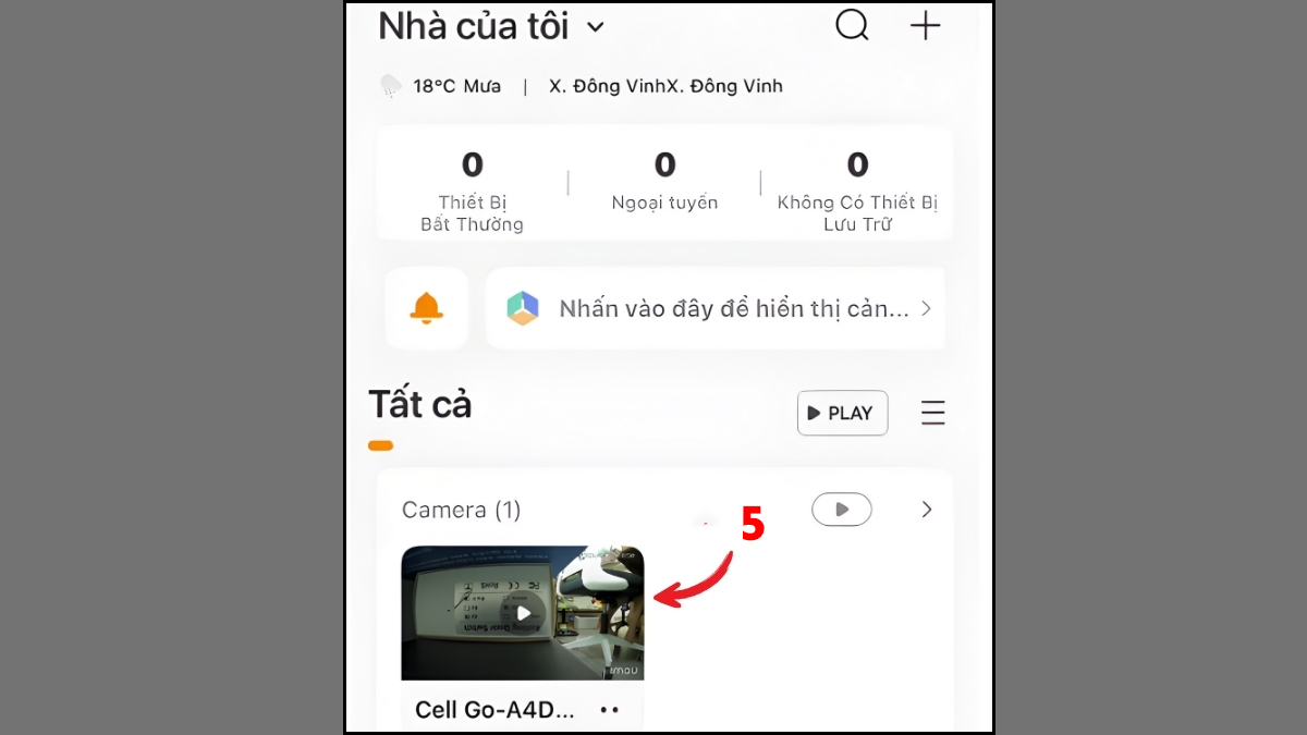 Chọn camera IMOU cần chia sẻ