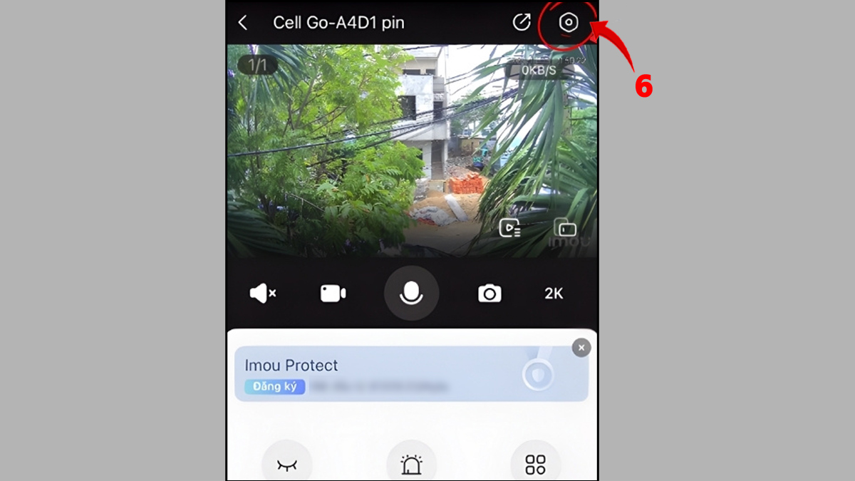 Chọn vào biểu tượng Cài đặt trên ứng dụng IMOU Life