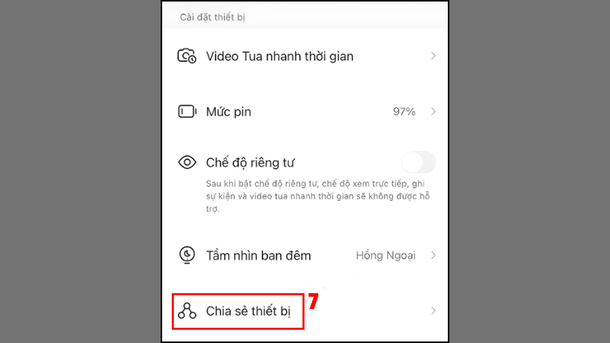 Chia sẻ thiết bị trong cài đạt camera IMOU Life