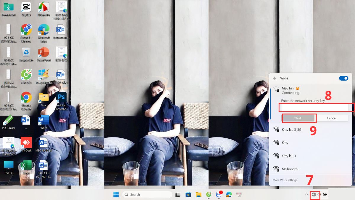 Thao tác kết nối Wifi iPhone trên laptop