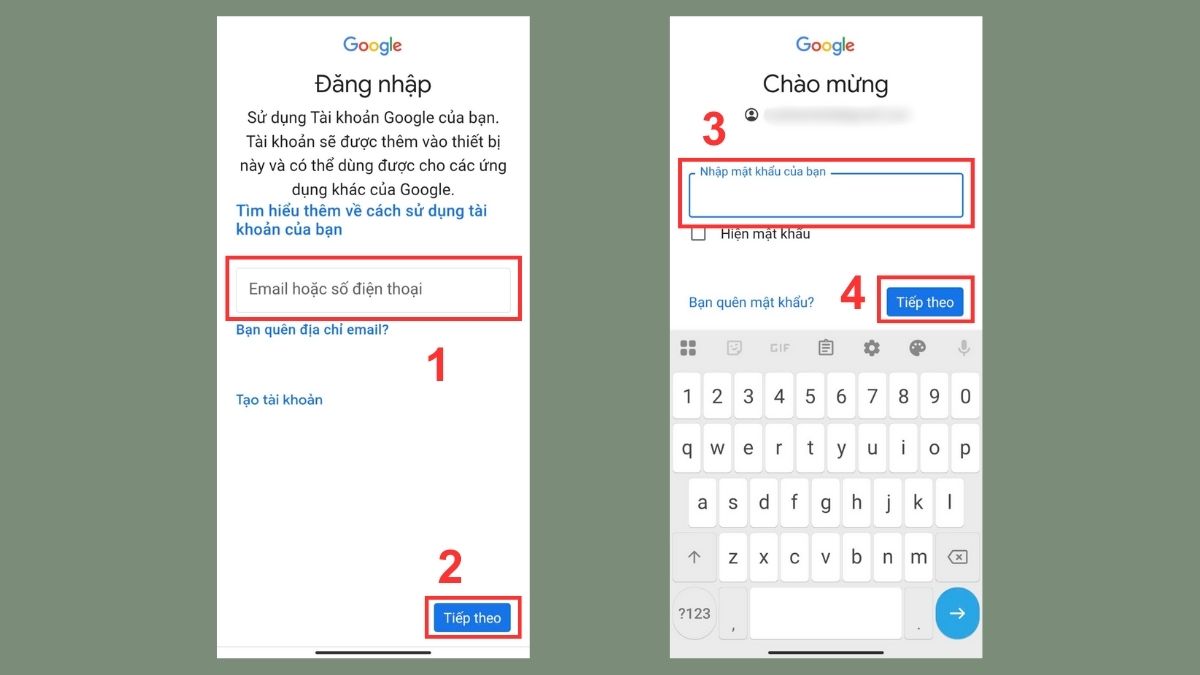 Đăng nhập địa chỉ Gmail