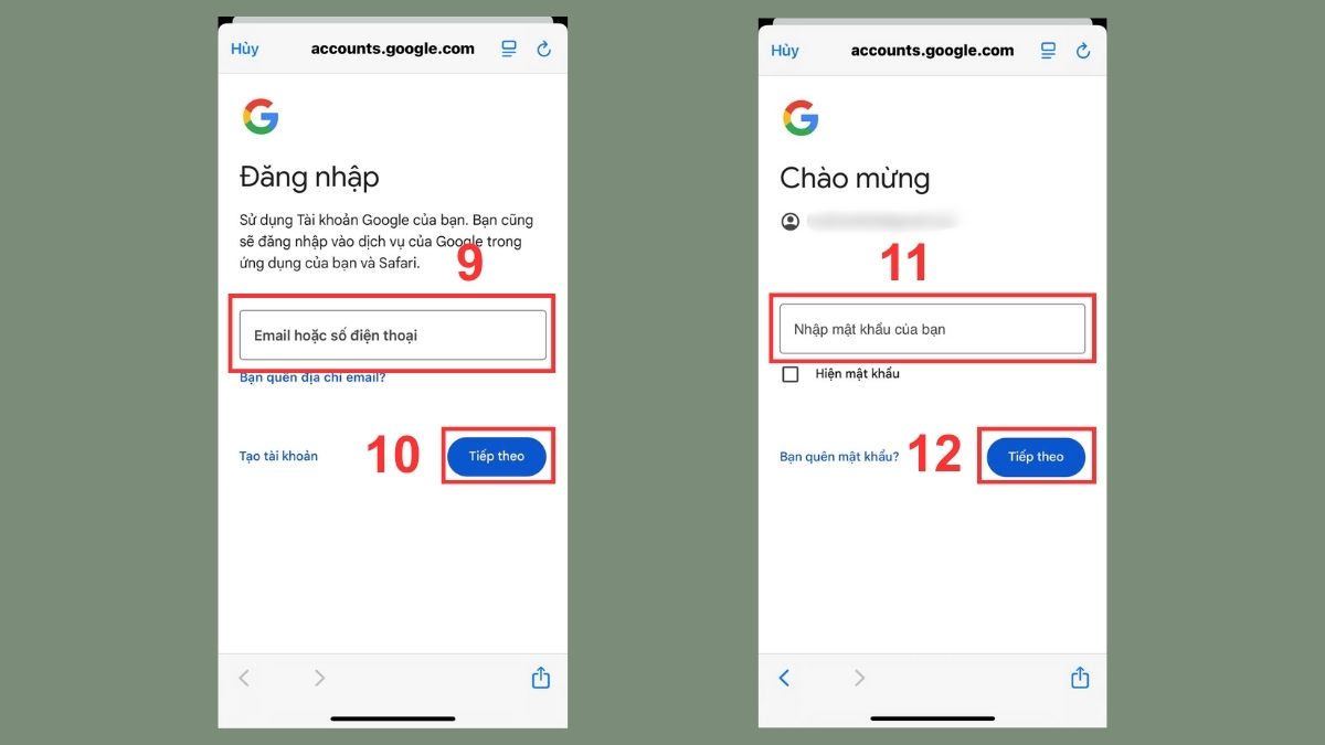 Đăng nhập lại tài khoản Google Drive trên iPhone