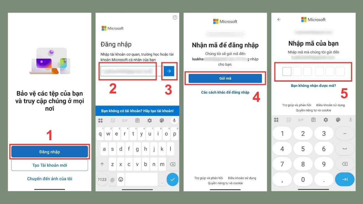 Đăng nhập tài khoản Microsoft trên đinệ thoại Android