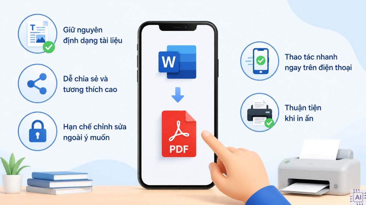Những tiện ích khi đổi file Word sang PDF bằng điện thoại