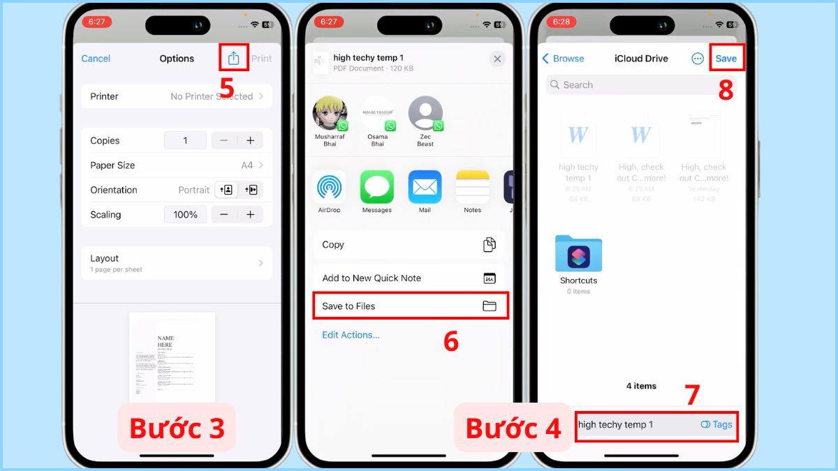 Thực hiện Lưu vào Tệp rồi chuyển sang file PDF