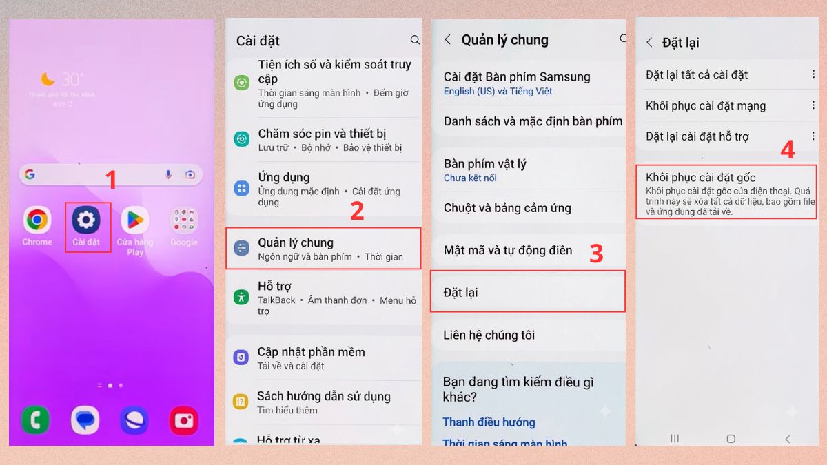 Khôi phục cài đặt gốc nếu virus vẫn còn
