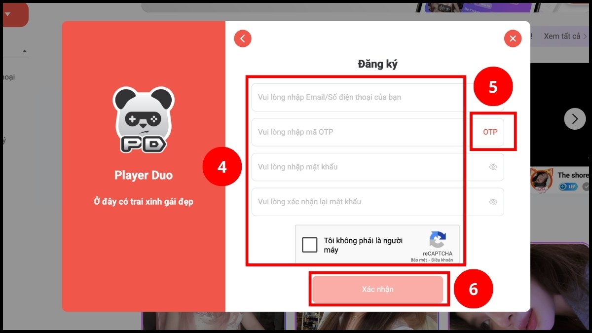 Quá trình tạo tài khoản đăng nhập