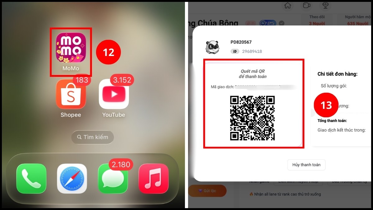 Quét mã QR từ ví điện tử