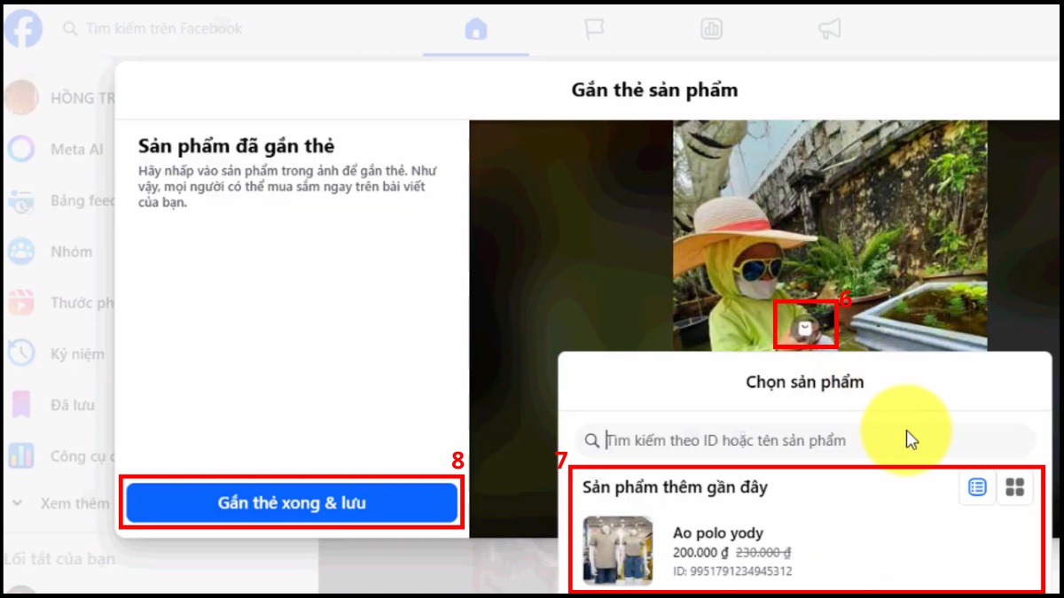 Nhấn Gắn thẻ xong & lưu