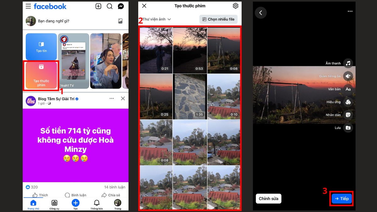Thao tác Tạo thước phim