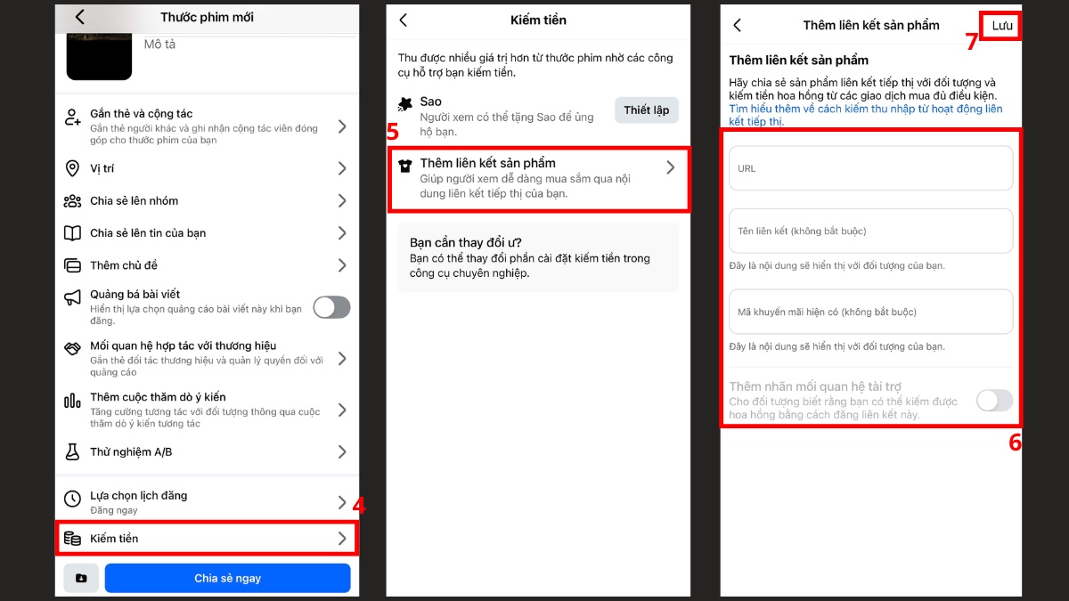 Các bước gắn giỏ hàng vào video Reels