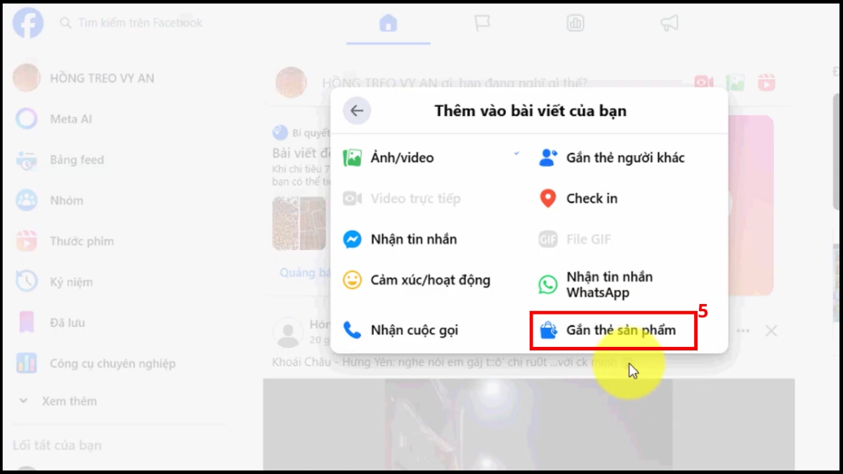 Chọn Gắn thẻ sản phẩm