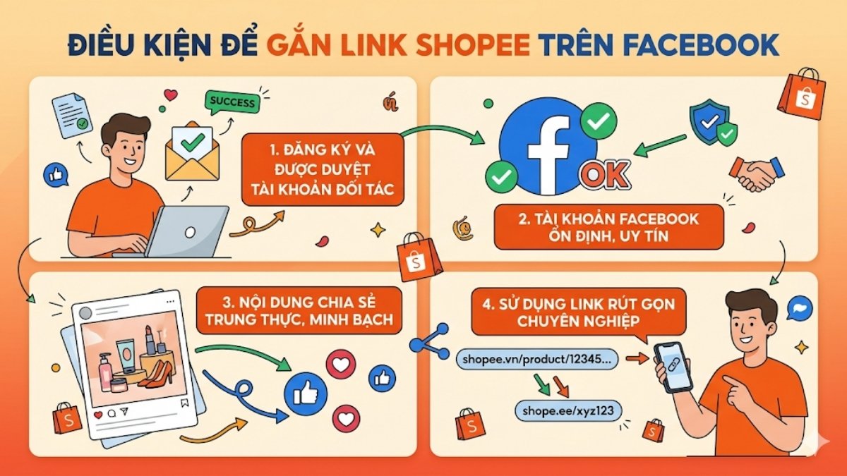 Điều kiện để gắn link Affiliate Shopee hiệu quả trên Facebook