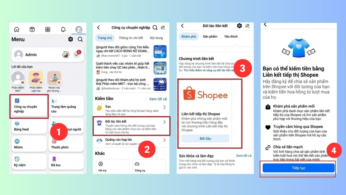 Kết nối Shopee với Facebook