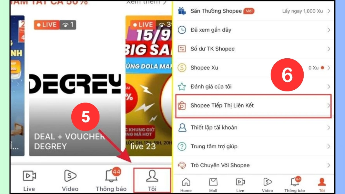 Lấy link tiếp thị