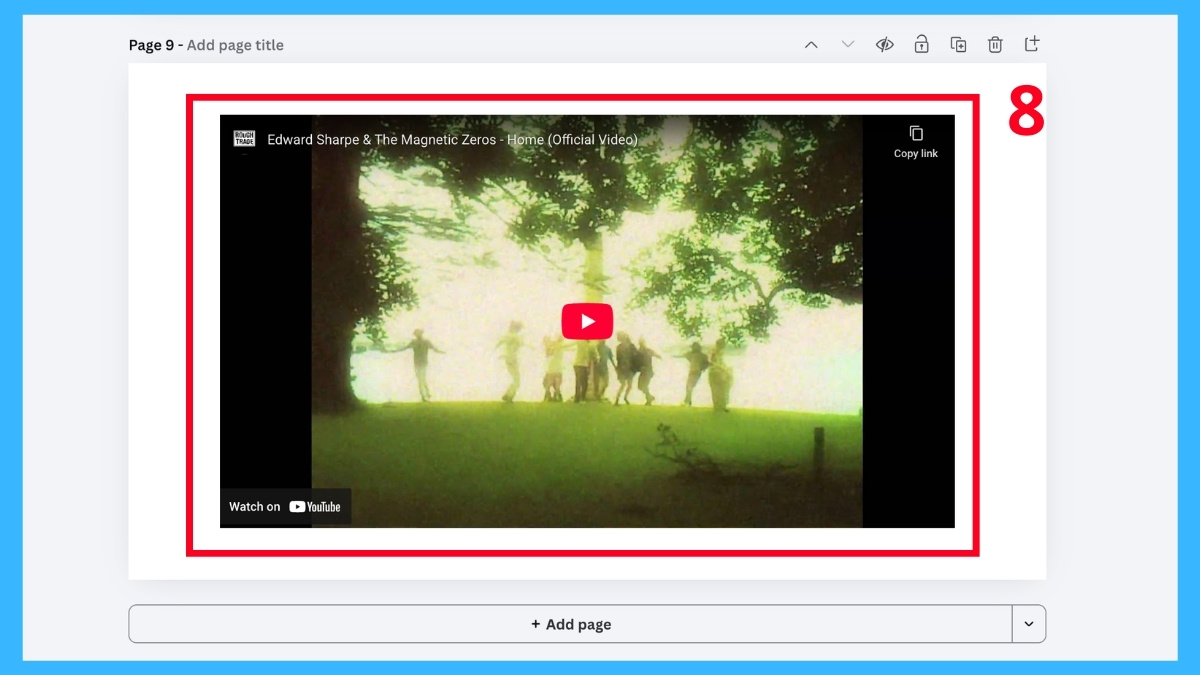 Nội dung video được tự động nhúng vào khung hình slide