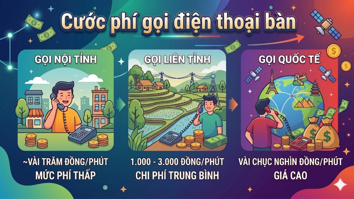 Cước phí gọi điện thoại bàn
