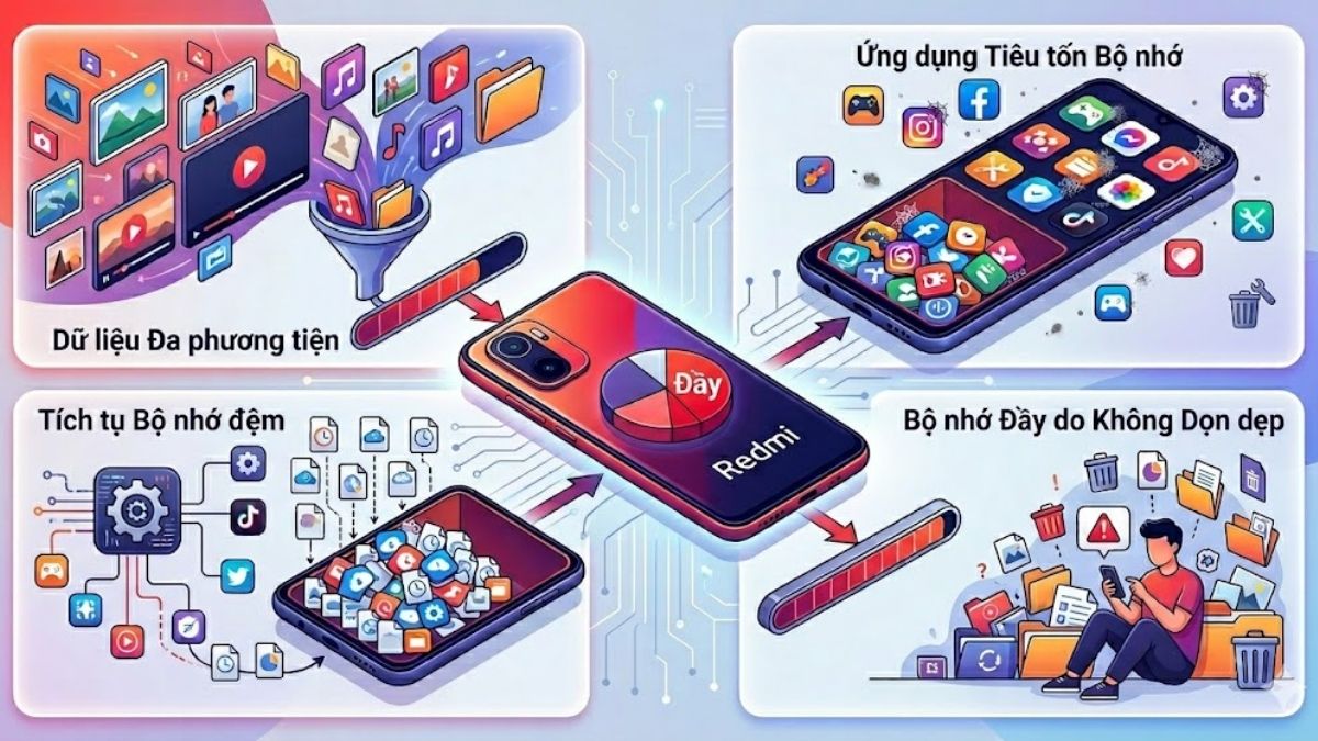 Những lý do khiến điện thoại Redmi nhanh đầy dung lượng