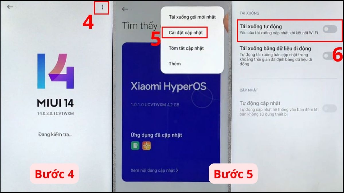 Tìm đến Cài đặt cập nhật và Tải xuống tự động
