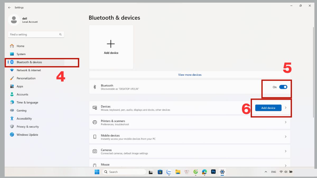 Ghép nối máy với tai nghe không dây