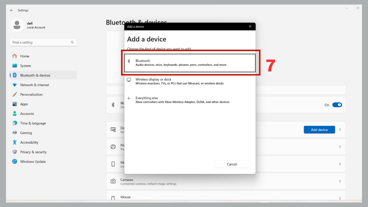Chọn vào mục Bluetooth