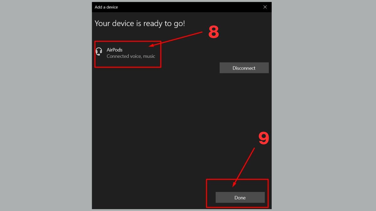Chọn vào thiết bị tai nghe Bluetooth cần kết nối