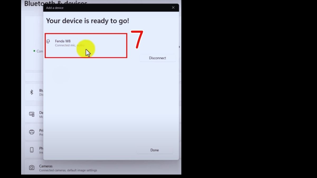 Hoàn tất kết nối tai nghe Bluetooth