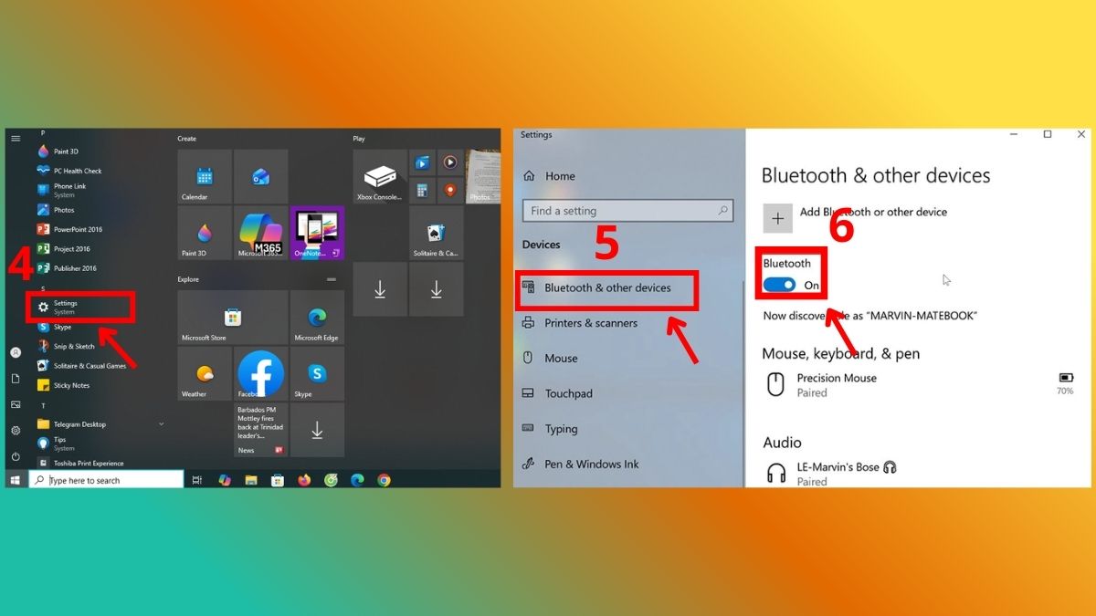 Bật Blueetooth trên máy