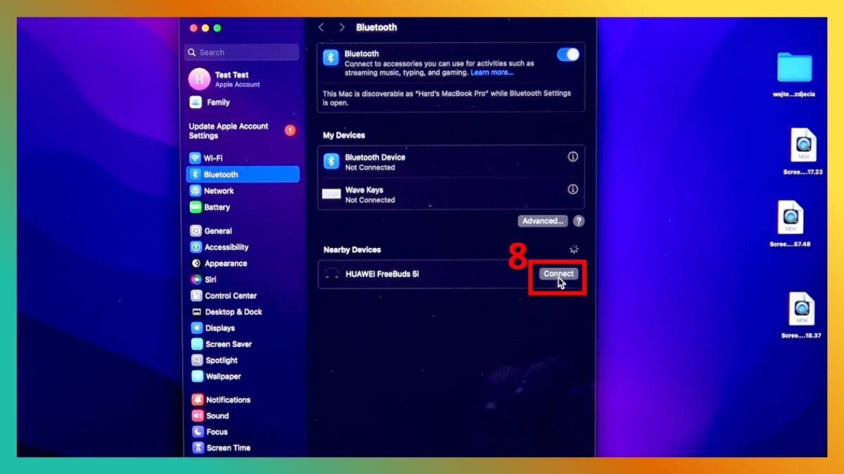 Vào phần Bluetooth và Kết nối với tai nghe