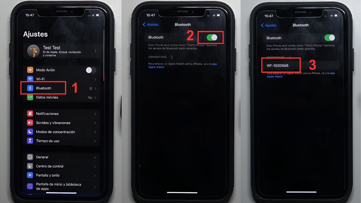 Thiết lập kết nối Bluetooth trên iPhone với tai nghe Sony WF-1000XM5