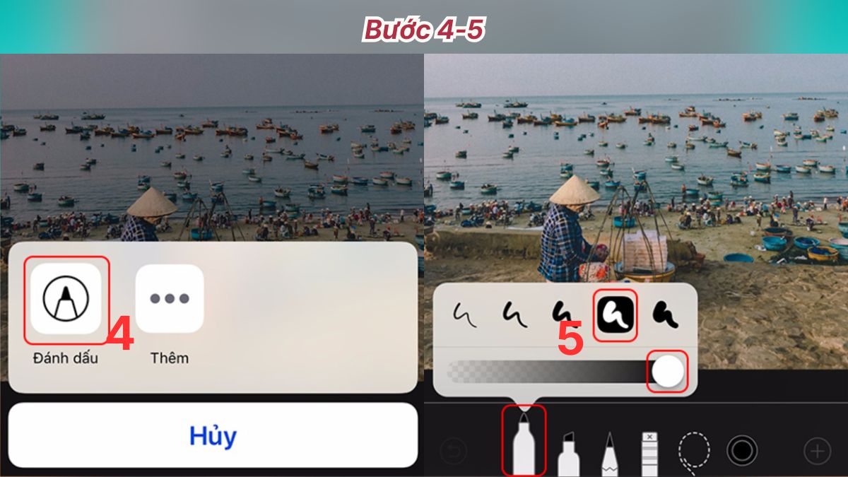 Nhấn đánh dấu để kích hoạt tính năng vẽ
