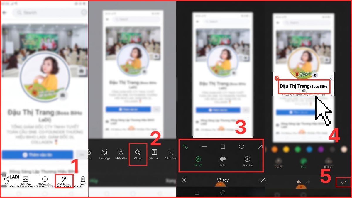 Thao tác khoanh ô vuông trên điện thoại Android