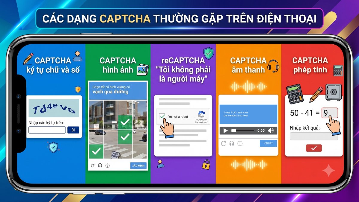 Tổng hợp các dạng CAPTCHA trên nền tảng số