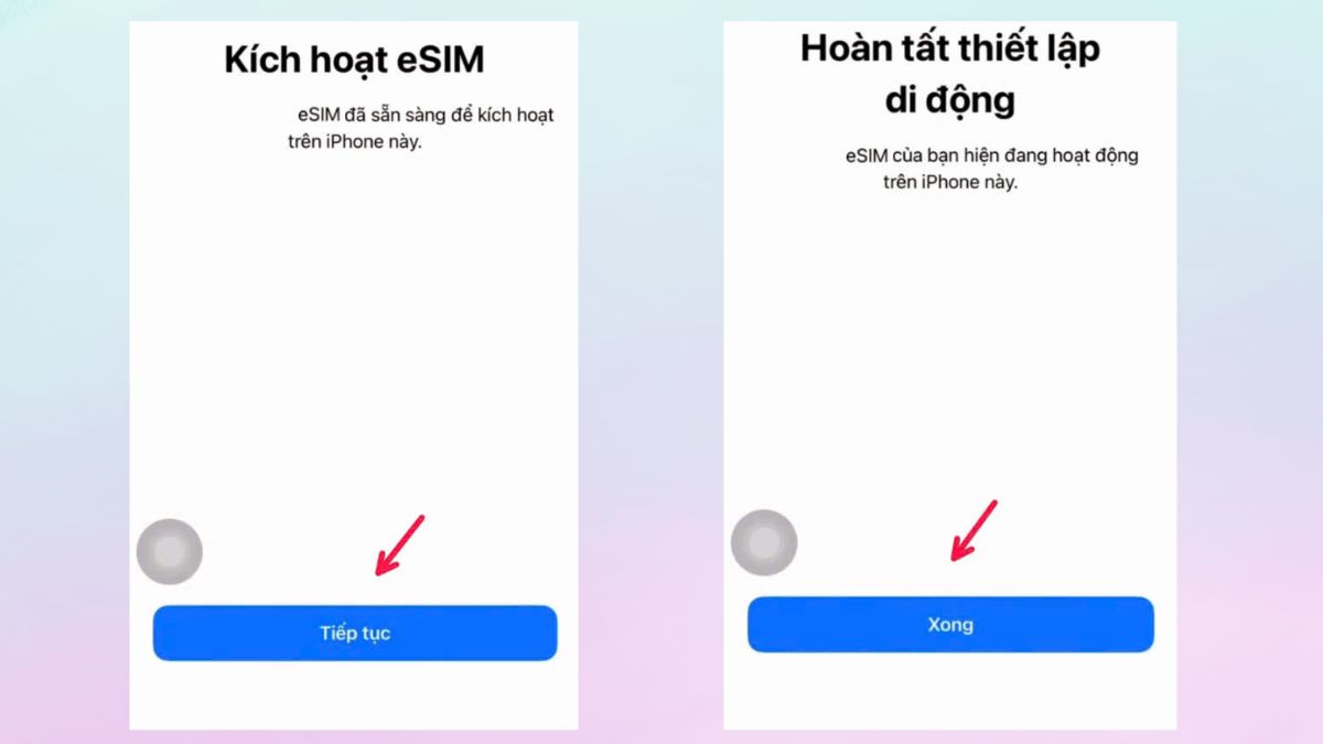 Hoàn tất thiết lập di động