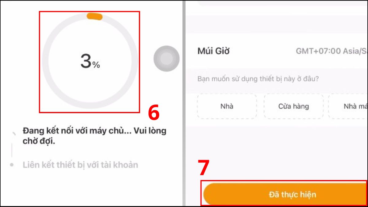 Hoàn tất kết nối thiết bị