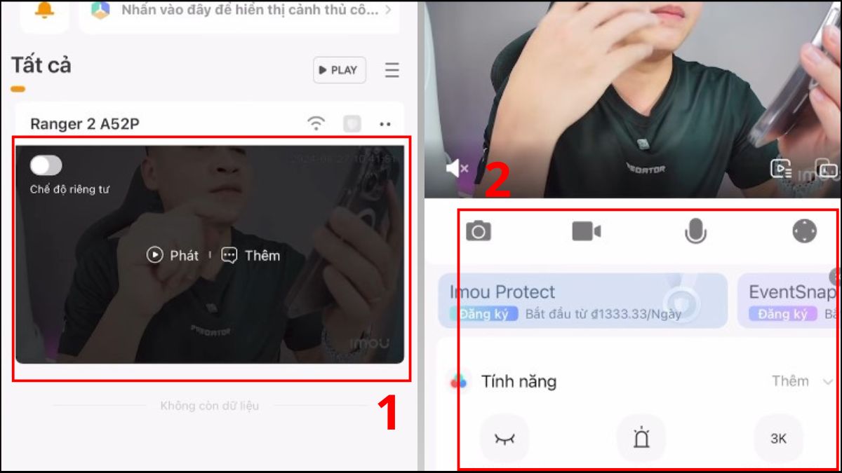 Thiết lập các tính năng cơ bản trên IMOU Life
