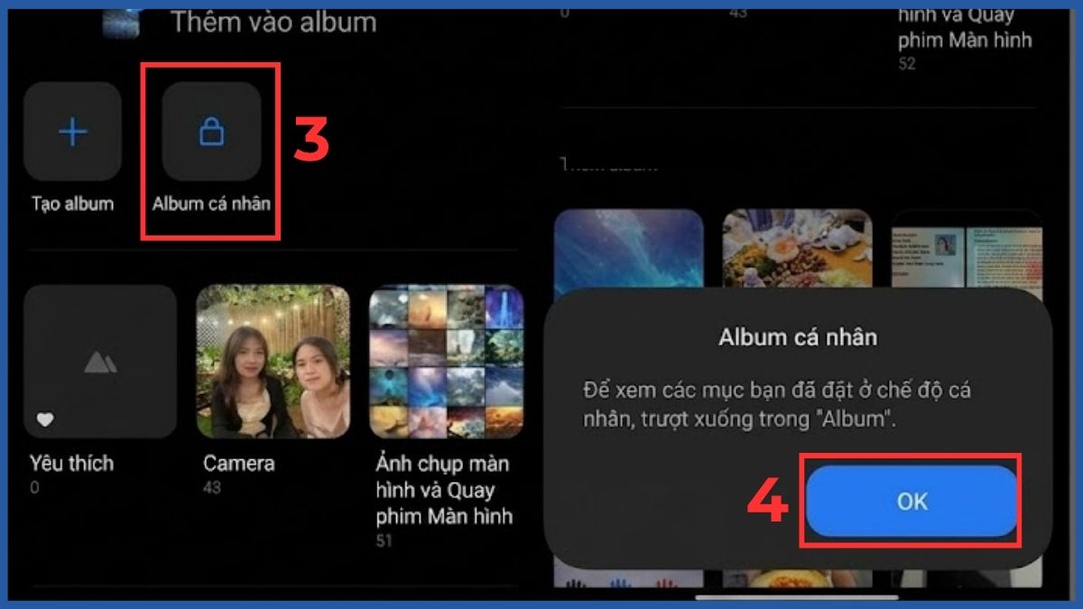 Chọn vào Album cá nhân