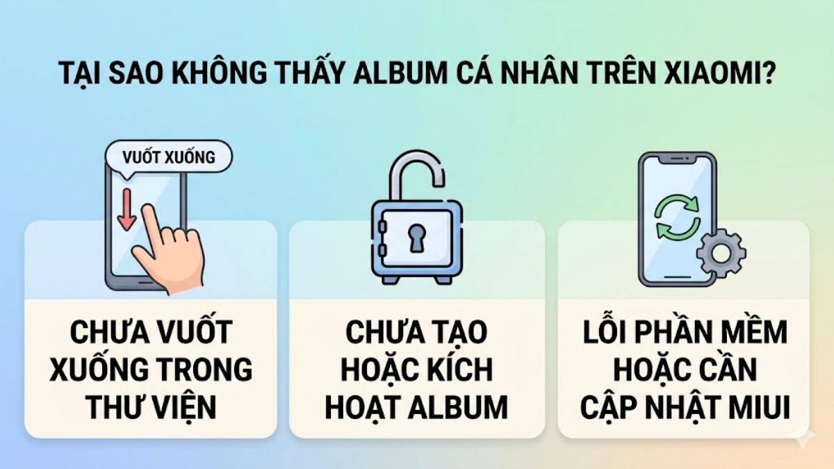 Nguyên nhân không thấy album cá nhân trên điện thoại Xiaomi