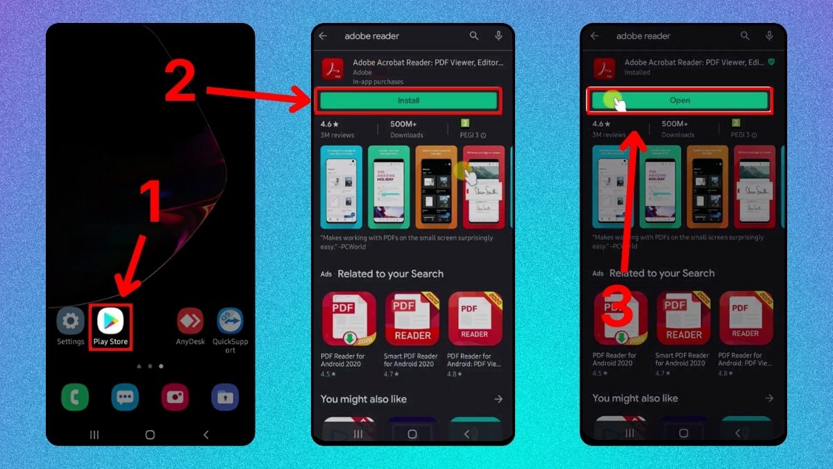 Cài ứng dụng Adobe Acrobat Reader trên điện thoại